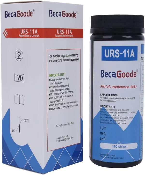 11-in-1 Rapid Urine-Test Strips: 11 Parameters for Ketosis, pH, Protein, UTI and More, 100 Count