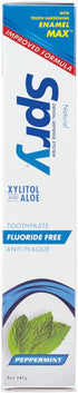 Spry Xylitol Toothpaste 5oz, Fluoride Free, Teeth Whitening, Natural Breath Freshening, Peppermint