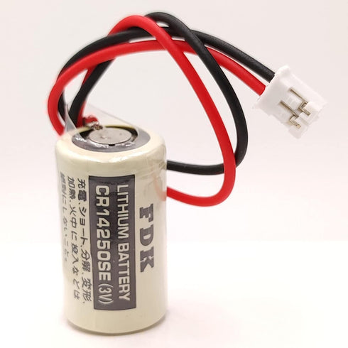 KUANMAI 2Pcs cr14250se 3V 1/2AA cr14250se CJ1W-BAT01 3V CP1H CP1L Disposable Cylindrical Battery with White Plug