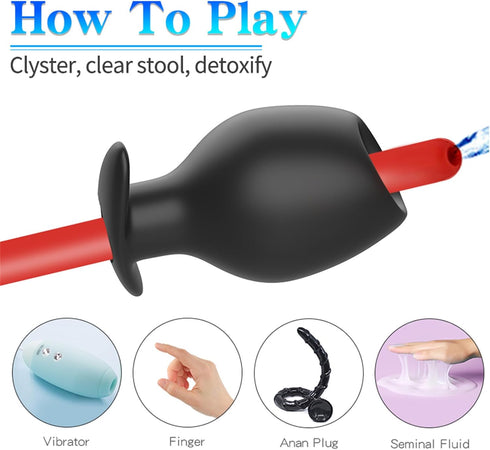 Outgoing Wearing Butt Plug Hollow Peeping Anal Plug with lid Leakage Prevention Liquid Butt Plug Anal Dilator