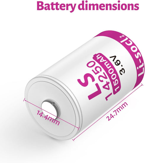 OHZHAO 10-Pack 1500mAh LS14250 3.6v er14250 Lithium Batteries, High-Capacity Battery for SAFT Water Electricity Meter
