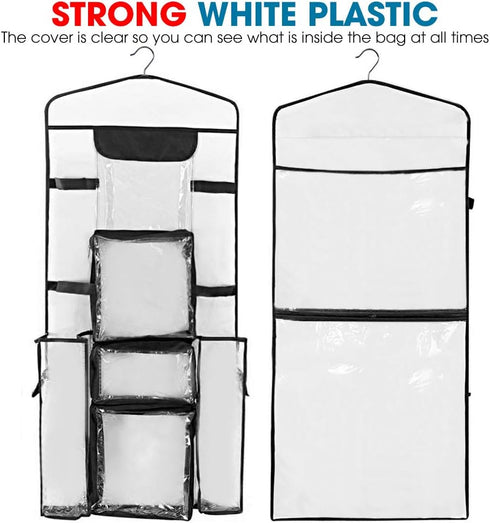 ProPik Double-Sided Gift Wrap Organizer, Wrapping Paper Storage with Multiple Pockets, Fits 40 Inch Rolls (Black seam)