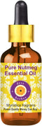 Deve Herbes Pure Nutmeg Essential Oil - 15ml (0.50 oz) with Glass Dropper, Steam Distilled