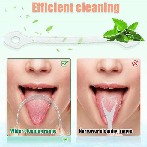 Jcwto 100 Count Disposable Tongue Scraper, Tongue Cleaner for Adults and Kids, Ergonomic plastic tongue scraper,Tongue