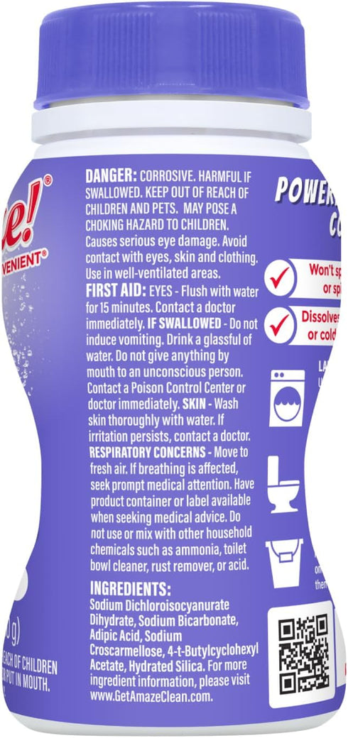 AMAZE Ultra Concentrated Bleach Tablets, 32 tablets - Lavender Scent for Laundry and Home Cleaning
