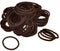 Kenz Laurenz 100 Hair Elastics, No Crease Ouchless Ponytail Holders, 4mm, Brown