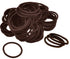 Kenz Laurenz 100 Hair Elastics, No Crease Ouchless Ponytail Holders, 4mm, Brown