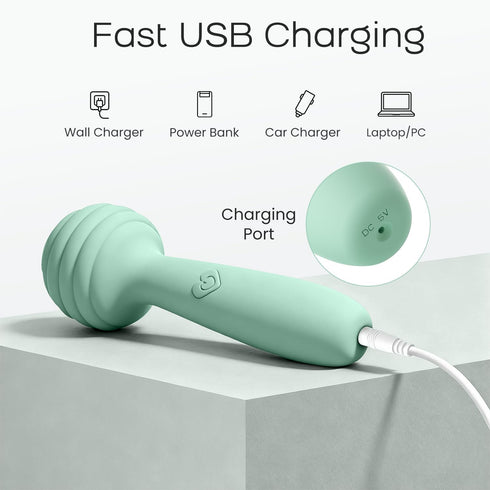 JYCRYP Manual Travel Massager, Cordless Handheld Mini Massage Tool (Green)