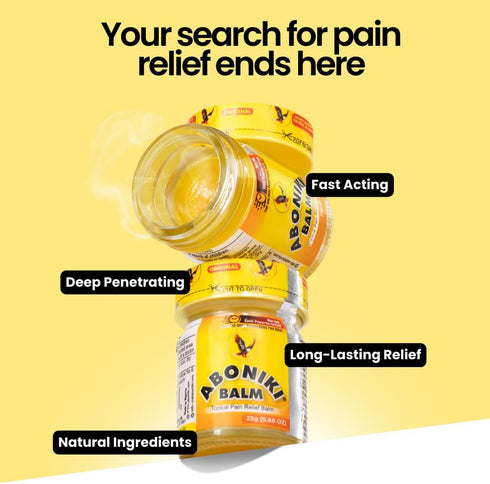 Aboniki Balm Pain Relief (1 Jar) - Fast Comfort for Lower Back, Knee, Neck, Shoulder, Joint & Muscle Pain