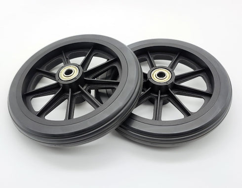 rollator 6 inch wheels,Rollator walker replacement 6 inch wheel,6 inch solid wheel, 6" Caster Wheel,rollator Accessories,front and rear wheels Universal replacement parts,9501S72600 Set of 2,Black. by ForconMed