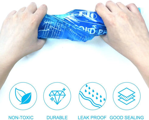 Soft Gel Ice Pack for Injuries, Reusable 2 Pack Flexible Hot Cold Pack for First Aid, Migraines, Surgery Recovery