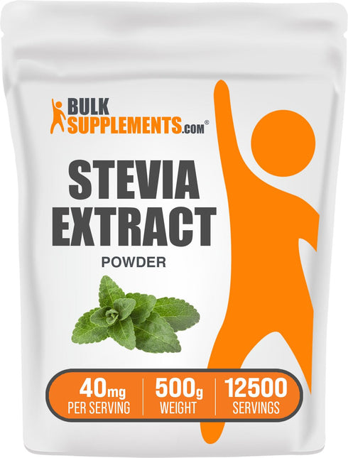 BulkSupplements.com Stevia Extract Powder, Zero Calorie Sweetener, Gluten Free, 500g