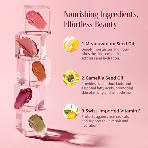 Multi-Use Makeup Cream Blush Stick, Unidollss 3-in-1 Buildable Blush for Cheeks, Eyes, and Lips, Hydrating Formula (04