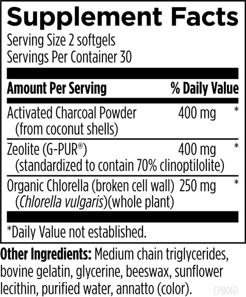 Designs for Health Charcoal Plus Binder - Toxin Binder with Activated Charcoal, Organic Chlorella for Full Body Detox
