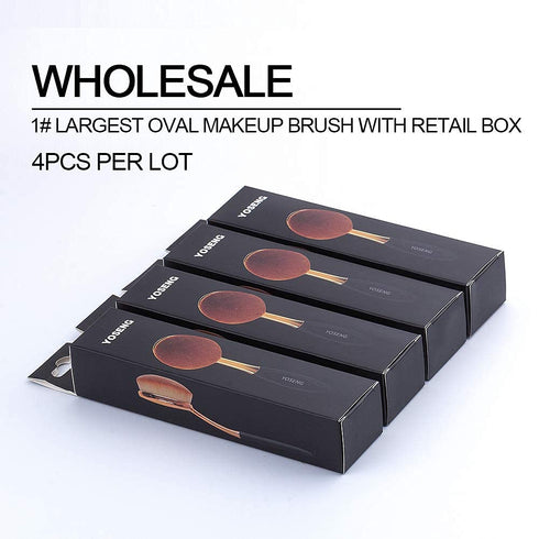 Large Round Toothbrush Oval Makeup Brushes Set, Rose Gold Foundation Contour, 4pcs