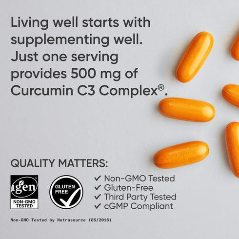 Sports Research Turmeric Curcumin C3 Complex, Softgels with Bioperine Black Pepper Extract & Organic Coconut Oil, 60