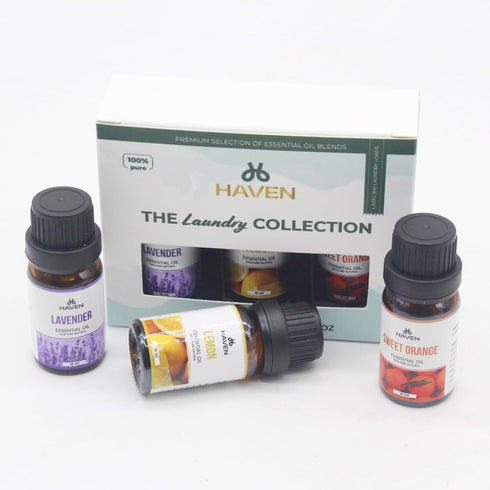 HAVEN Set 100% Set Essential Oil for Laundry | Pure Therapeutic Grade Oils | Ideal for Wool Dryer Balls & Oil Diffusers