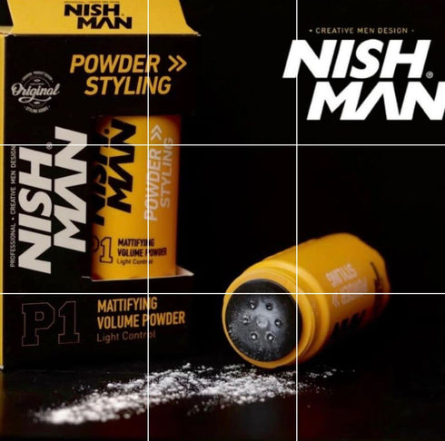 nishman Hair Styling Series, P1 Hair Styling Powder Wax, 20gr