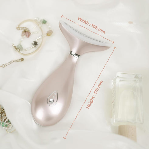Lily Neck Face Massager, 3-in-1 Skin Rejuvenation Beauty Massager, Lifting and Tightening Tool, Rose Gold