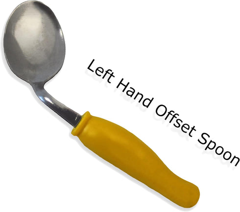 Rehabilitation Advantage Left Handed Child Bent Offset Spoon in Yellow
