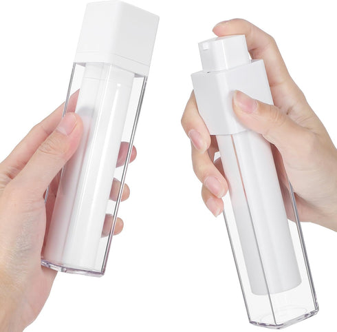 Holibanna Airless Pump Dispenser Foundation Bottle: 3pcs 50ml Refillable Pumps Container, 1.7oz Travel Skincare