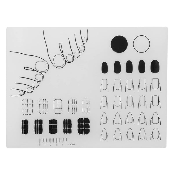 Nail Art Stamping Mat - Silicone Workspace Stamping Plate, Nail Polish Coloring Practice Pad, Translucent color