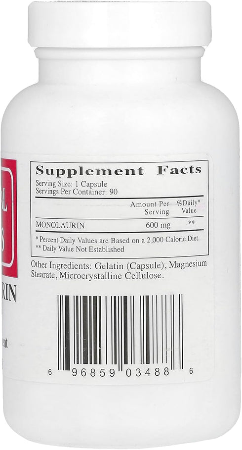 Ecological Formulas Monolaurin 600 mg - Creamy White Capsule, 90 Count