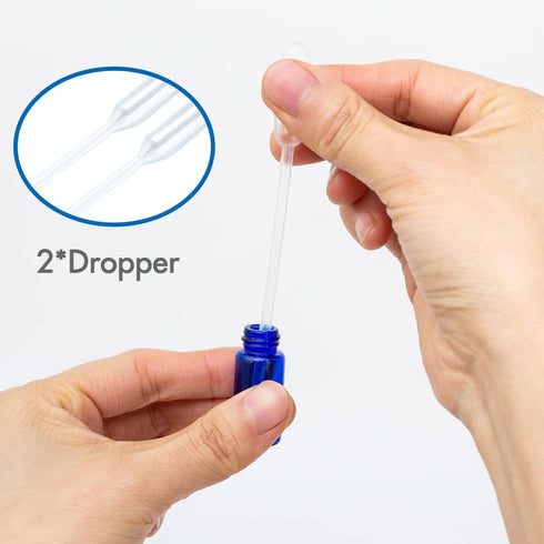 ZEJIA 24Pack 3ml Cobalt Blue Roller Bottles, Thick Glass Essential Oil Bottles with Stainless Steel Roller Ball and 2