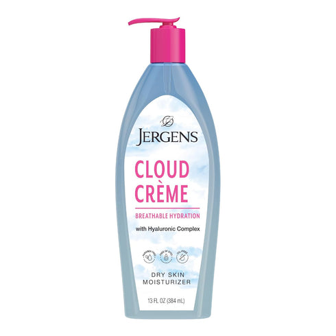 Jergens Cloud Creme Breathable Body Lotion, 13 oz, Fast-Absorbing Hydrating Moisturizer, Paraben-Free