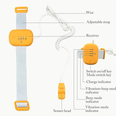 Bedwetting Alarm for Boys and Girls, Pee Alarm with 3 Modes, Potty Training Alarm for Older Kids