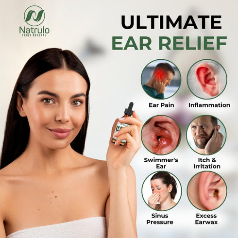 Organic Ear Oil for Ear Infection - Natural Eardrops for Pain, Swimmer's Ear & Wax Removal Remedy