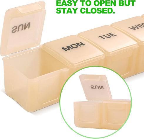 XL Extra Large Weekly Pill Organizer - Perfect for Vitamins and Supplements