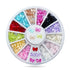 Nail Art DIY Bows Decoration, 3D Rhinestones Wheel Manicure Tips, 4Pcs for Creative Nail Designs