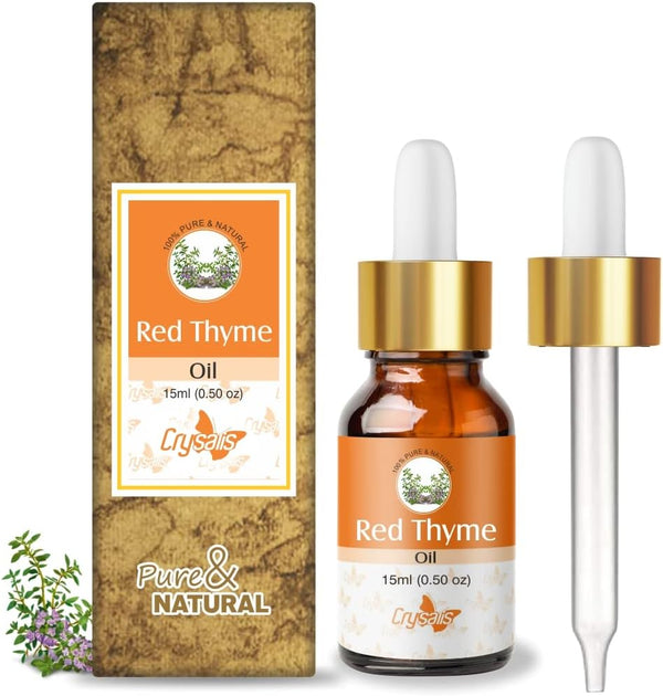 Crysalis Red Thyme Oil 15 ML - 100% Pure Natural Undiluted Essential Oil for Skin, Hair, Diffuser, Massage