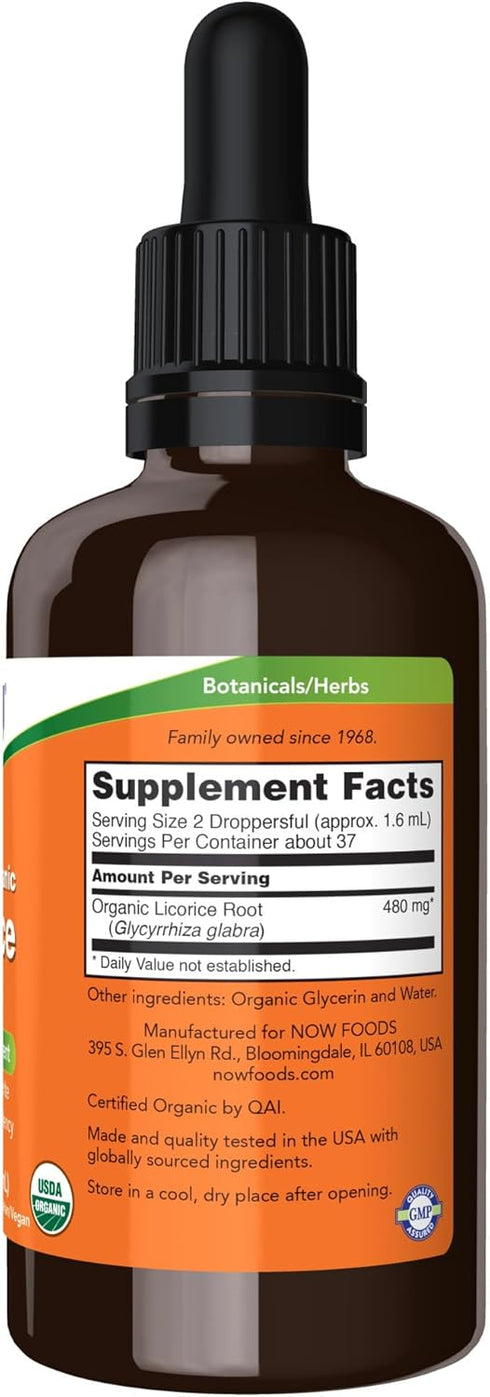 NOW Supplements, Certified Organic Licorice Root 2 fl. oz