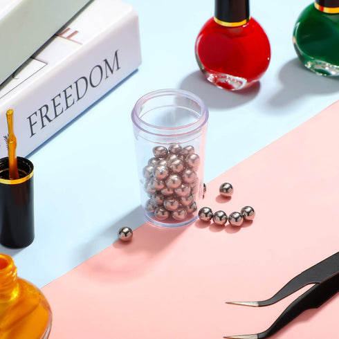 Hotop Nail Polish Mixing Agitator Balls, 100 Pieces Stainless Steel Rustproof Paint Mixing Balls, 6.35 mm