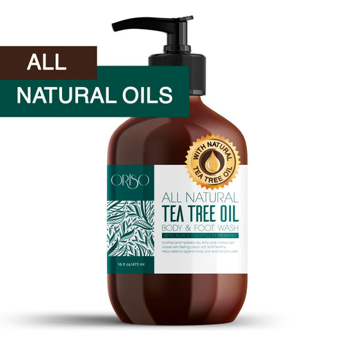 Tea Tree Oil Body Wash - Helps with Athletes Foot, Acne, Eczema, 16oz, Moisturizing Aloe