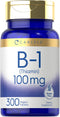 Carlyle Vitamin B-1 | 100mg | 300 Tablets - Non-GMO and Gluten Free Thiamin Supplement