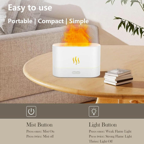 ZSETG Flame,180ML Capacity,7 Aromatherapy Air Humidifier With Water Tank Color Ambient Light,Shut-Off
