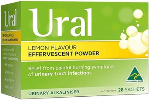 Ural 4G Effervescent Powder, 28 Sachets, Urinary Alkalinizer, Cystitis Relief