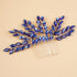 Kercisbeauty Something Blue Crystal Hair Comb Jewelry for Wedding Brides Bridesmaid Spakly Silver Hair Accessories Women Girls Prom Banquet Event Jewelry (Blue)