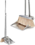 Stainless Steel Broom and Dustpan Set for Home, Heavy Duty Long Handle Dustpan Broom Set for Indoor Outdoor Kitchen Use