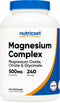 Nutricost Magnesium Complex 500mg, 240 Capsules - Magnesium Oxide, Citrate, Glycinate, Gluten Free
