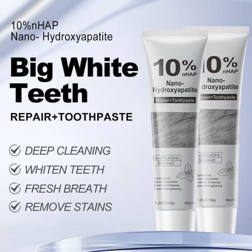 MOOMARTO 10% (2-Pack) Nano Hydroxyapatite Toothpaste for Advanced Enamel Repair & Sensitivity Relief, Fluoride-Free