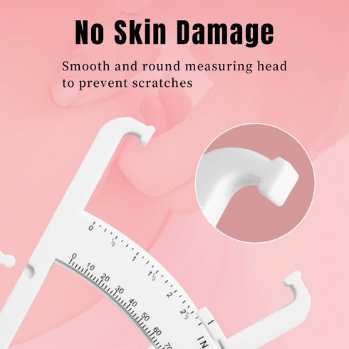 Body Fat Caliper with Measure Chart for Accurately Measuring Body Fat (White)