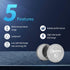 EEMB CR1620 3V Lithium Battery 5-Pack - 70mAh Button Coin Cell Batteries for Watch, Key Fob, Calculator, Mobile Game,