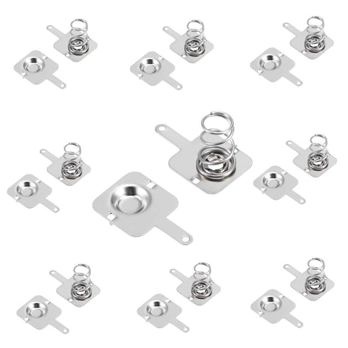 10 Pairs Battery Springs, AAA Battery Negative to Positive Conversion Spring Contact, Nickle Plated 9x9mm