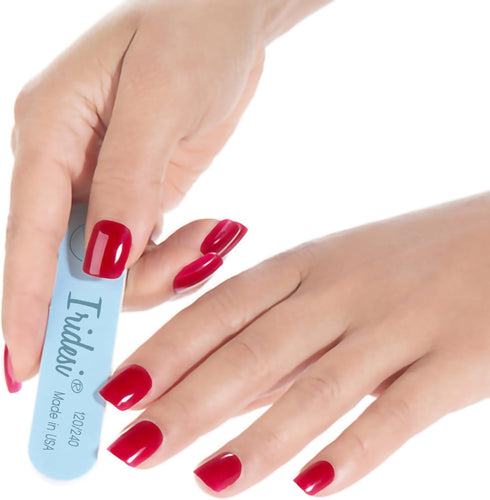Professional Mini Blue Finger Nail Files, 120/240 Washable Emery Boards, 12 Fingernail Files Per Pack