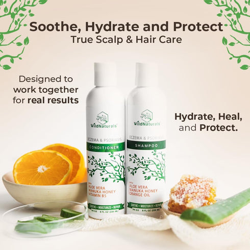 Wild Naturals Eczema and Psoriasis Treatment - Anti-Dandruff Deep Conditioner for Damaged, Dry Hair and Seborrheic