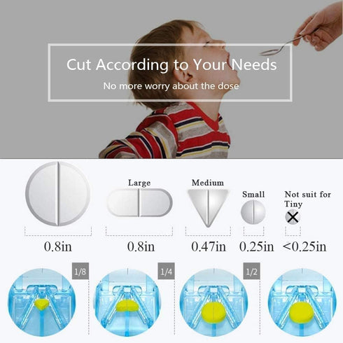 JohnBee Pill Cutter | Best Pill Cutter for Small or Large Pills | Designed in The USA | Includes Keychain Pill Holder